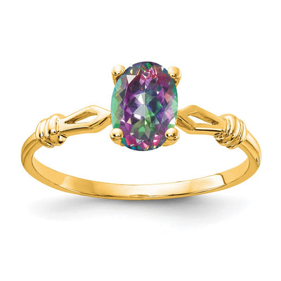14K Mystic Fire Topaz Polished Ring