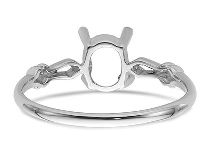 14k White Gold Oval Gemstone Ring Mounting (Style Y4655)