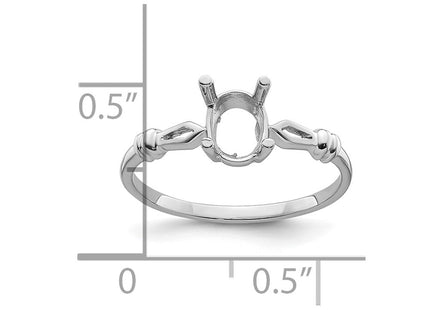 14k White Gold Oval Gemstone Ring Mounting (Style Y4655)