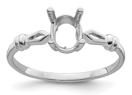 14k White Gold Oval Gemstone Ring Mounting (Style Y4655)