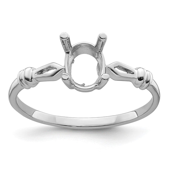 14K white gold oval ring