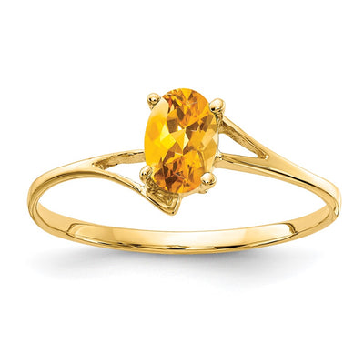 14K Oval Citrine ring