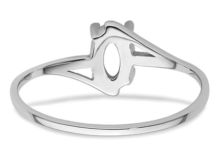 14k White Gold Oval Gemstone Ring Mounting (Style Y4660)