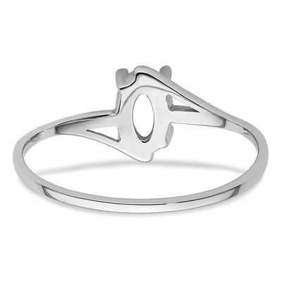 14K White Gold Oval Gemstone Ring Mounting
