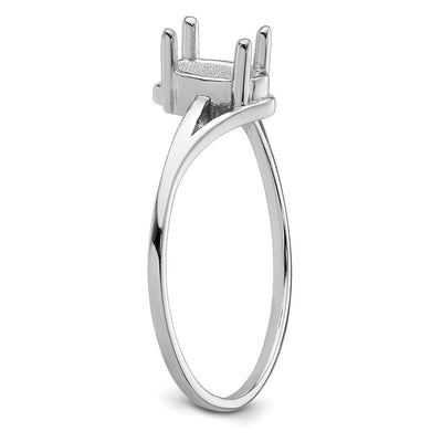 14K White Gold Oval Gemstone Ring Mounting
