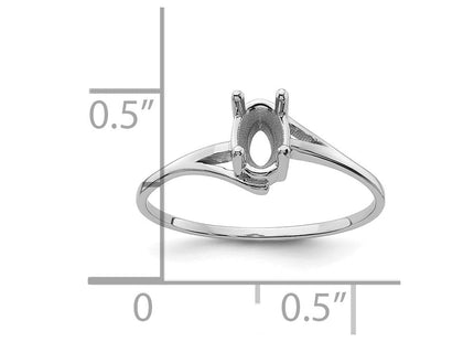 14k White Gold Oval Gemstone Ring Mounting (Style Y4660)