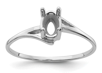 14k White Gold Oval Gemstone Ring Mounting (Style Y4660)