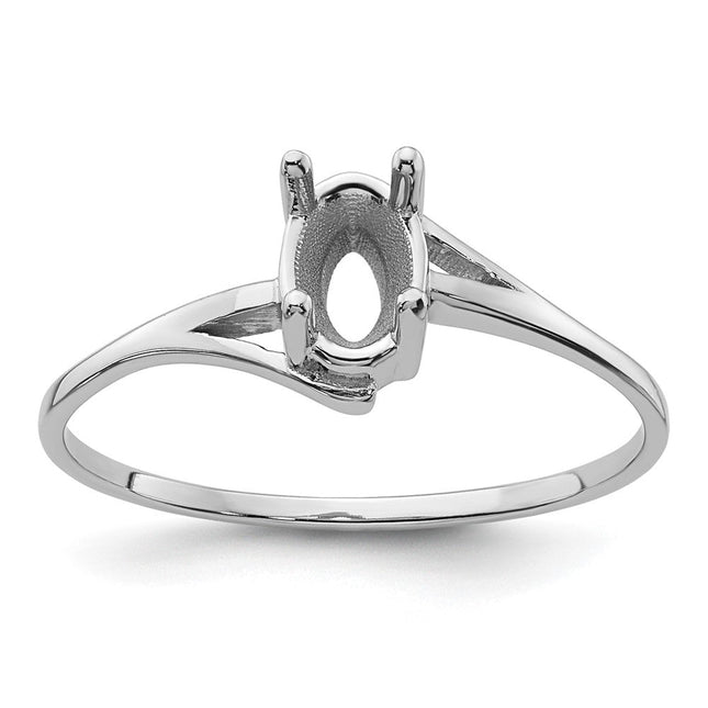 14K white gold oval ring