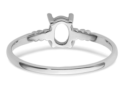14k White Gold Oval Gemstone Ring Mounting (Style Y4667)