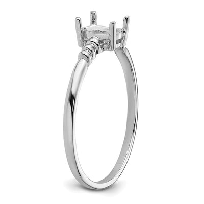 14K White Gold Oval Gemstone Ring Mounting