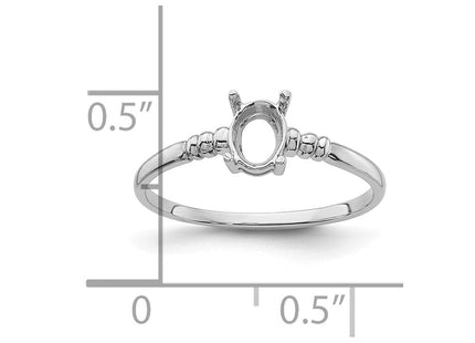 14k White Gold Oval Gemstone Ring Mounting (Style Y4667)