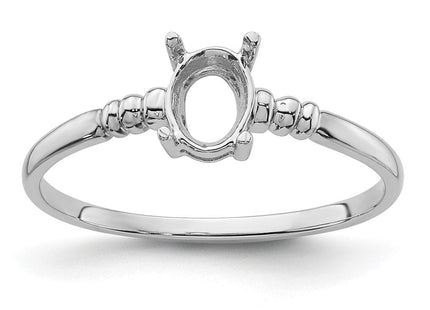 14k White Gold Oval Gemstone Ring Mounting (Style Y4667)