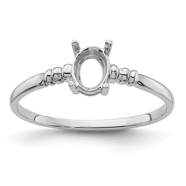 14K white gold oval ring
