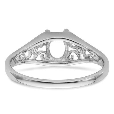 14K White Gold Gemstone Ring Mounting