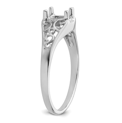 14K White Gold Gemstone Ring Mounting