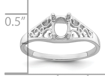14k White Gold Gemstone Ring Mounting