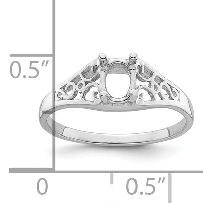 14K White Gold Gemstone Ring Mounting