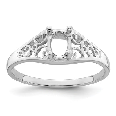14K White Gold Gemstone Ring Mounting