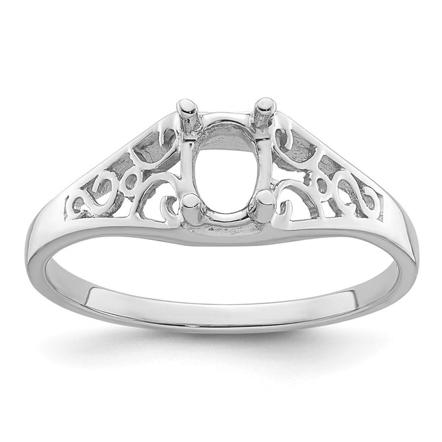 14K white gold ring