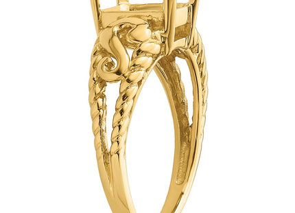 14K gold emerald ring, further view