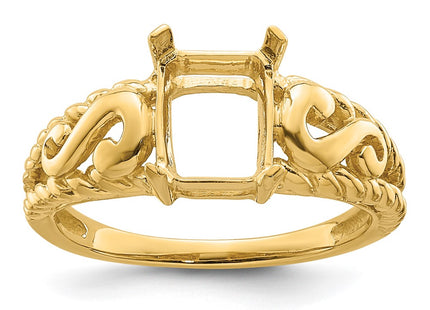 14K gold emerald ring