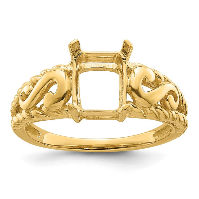 14K gold emerald ring