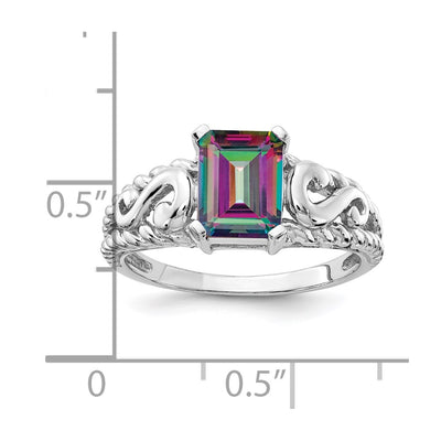 14K White Gold Mystic Topaz Ring