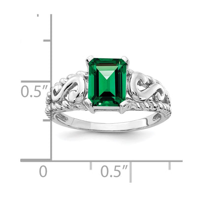 14K White Gold Emerald Cut Mount St. Helens ring