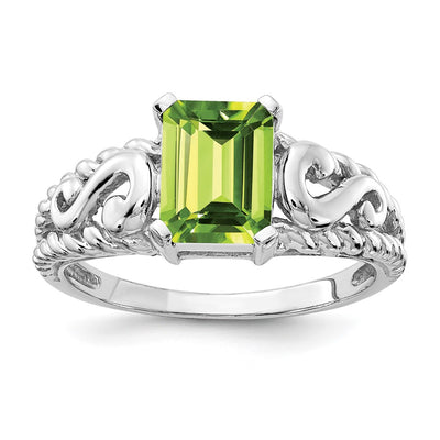 14K white gold emerald ring