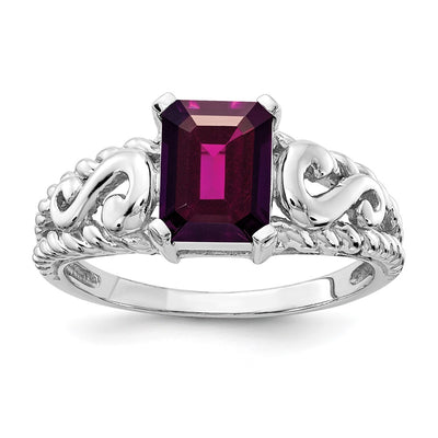 14K white gold emerald ring