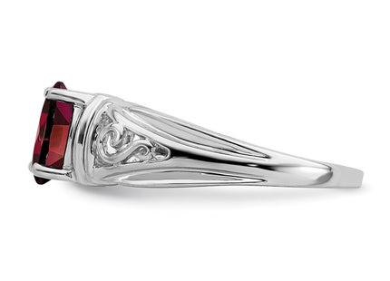 14K white gold oval ring, another view
