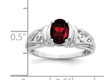 14K white gold oval ring, further view