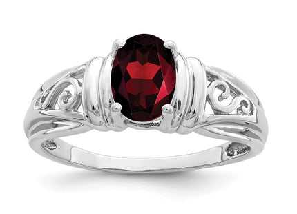 14K white gold oval ring