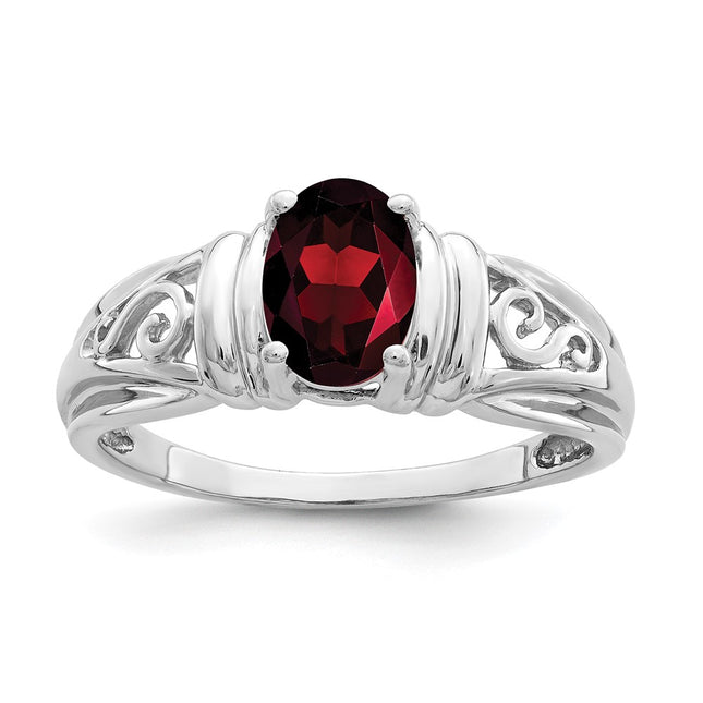 14K white gold oval ring