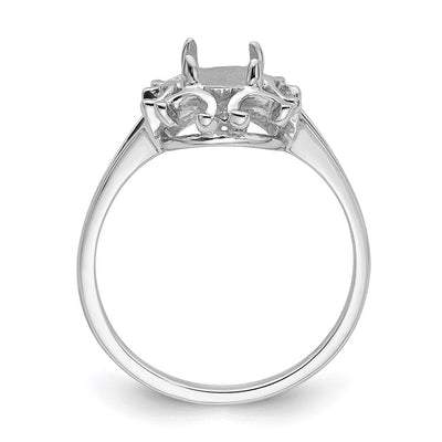 14K White Gold Oval Gemstone Ring Mounting