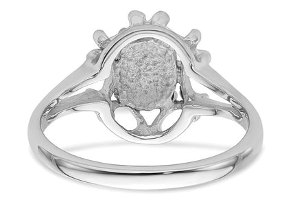 14k White Gold Oval Gemstone Ring Mounting (Style Y4688)