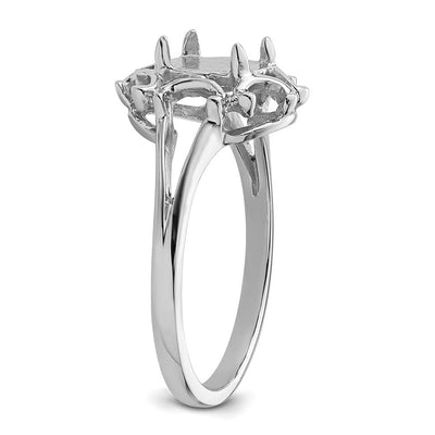 14K White Gold Oval Gemstone Ring Mounting
