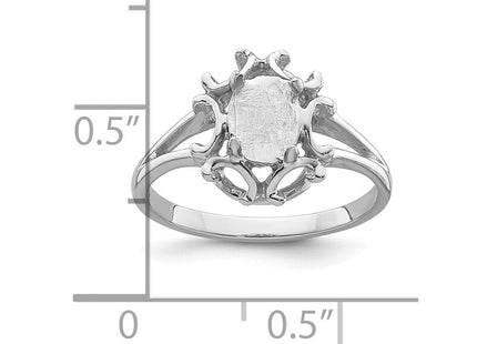 14k White Gold Oval Gemstone Ring Mounting (Style Y4688)