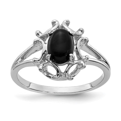 14K white gold onyx ring