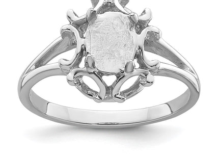 14k White Gold Oval Gemstone Ring Mounting (Style Y4688)