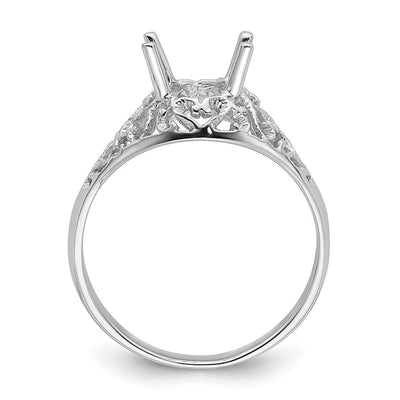 14K White Gold Oval Gemstone Ring Mounting