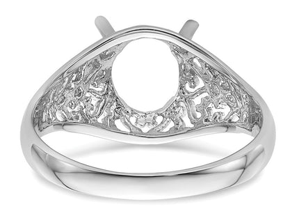 14k White Gold Oval Gemstone Ring Mounting (Style Y4697)