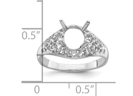 14k White Gold Oval Gemstone Ring Mounting (Style Y4697)