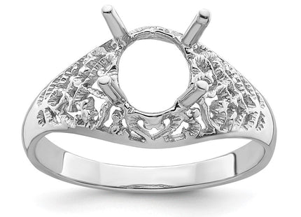 14k White Gold Oval Gemstone Ring Mounting (Style Y4697)