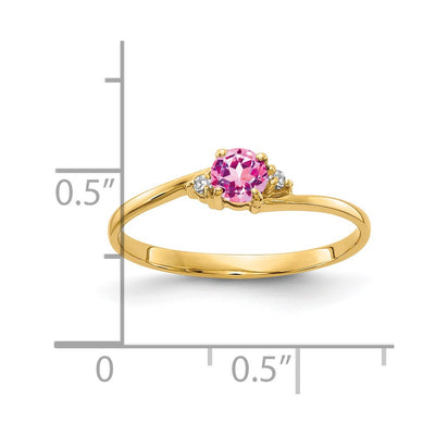 14K Pink Sapphire Diamond ring