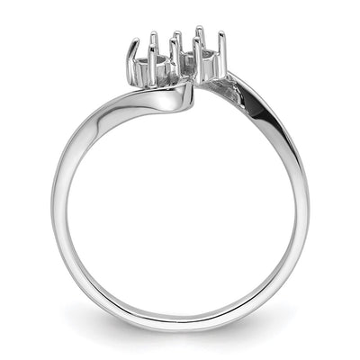 14K White Gold Two Round Gemstone Ring Mounting
