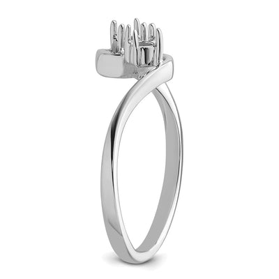 14K White Gold Two Round Gemstone Ring Mounting