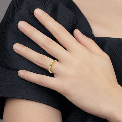 14K Peridot Diamond ring