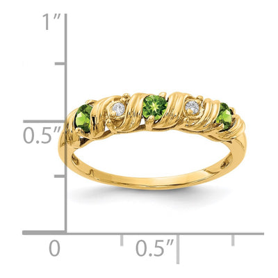 14K Peridot Diamond ring