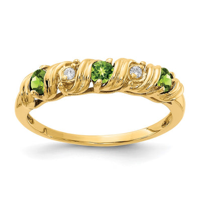 14K Peridot Diamond ring